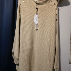 Cream Knit Sweater with Button Accents